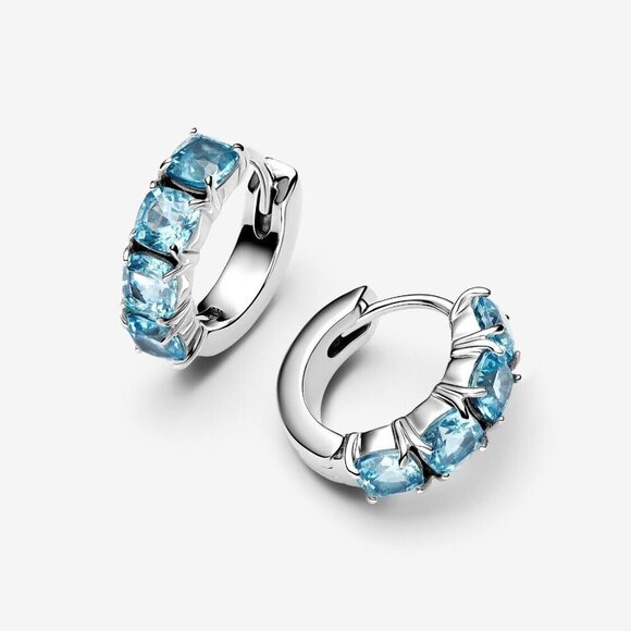 7285329.png?sw=800&sh=800&sm=fit Women\'s Blue Sterling Silver Sparkle Delicate Hoop Earrings Beautiful Design